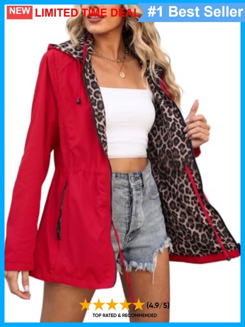 Reversible Lightweight Water-Resistant Casual Jacket with Hood